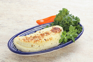Roasted traditional cheese haloumi
