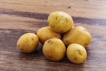 Raw small organic baby potato