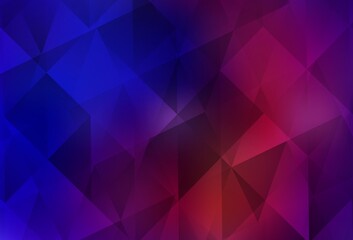 Dark Blue, Red vector gradient triangles template.