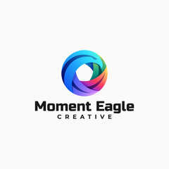Vector Logo Illustration Eagle Gradient Colorful Style.