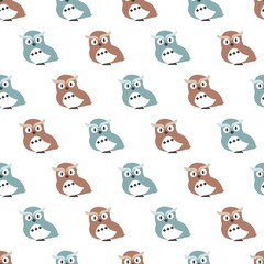 Cute Owl Bird Vector Graphic Cartoon Seamless Pattern