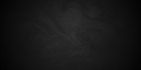 Dark black grunge textured concrete backdrop background. Panorama dark grey black slate background or texture. Vector black concrete texture. Stone wall background.