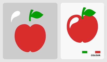 Apple pattern for kids crafts or paper crafts. Vector illustration of apple puzzle. cut and glue patterns for children's crafts.