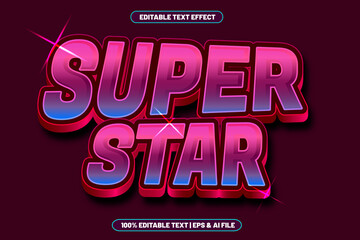 Fototapeta na wymiar Super star editable text effect modern style