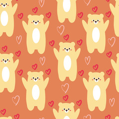 Fototapeta premium seamless pattern cartoon happy bear. cute animal cartoon wallpaper