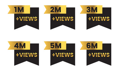 Fototapeta premium youtube Million Views celebration background design. views set, 1 million plus views.