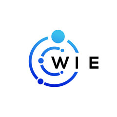 WIE letter technology logo design on white background. WIE creative initials letter IT logo concept. WIE letter design.
 - obrazy, fototapety, plakaty