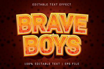 Brave Boys Editable Text Effect 3 Dimension Emboss Modern Style