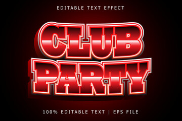 Club Party Editable Text Effect 3 Dimension Emboss Modern Style