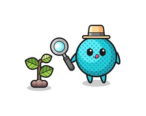 cute spiky ball herbalist researching a plants