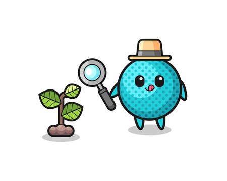 blue ball detective examining plant clip art preview