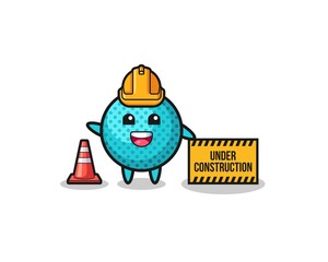 illustration of spiky ball with under construction banner