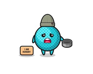 cute spiky ball beggar cartoon character