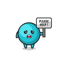 cute spiky ball hold the please help banner