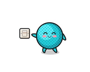 cartoon spiky ball is turning off light