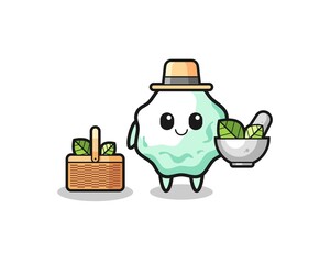 chewing gum herbalist cute cartoon