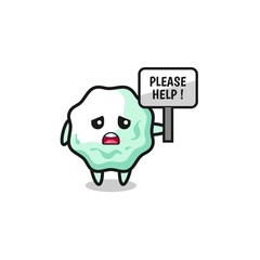 cute chewing gum hold the please help banner