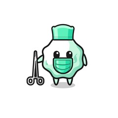 surgeon chewing gum mascot character