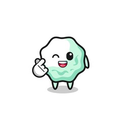 Obraz premium chewing gum character doing Korean finger heart