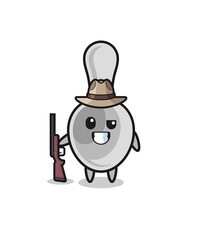 spoon hunter mascot holding a gun
