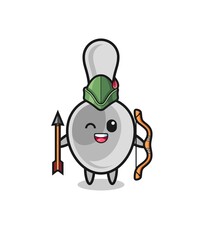 spoon cartoon as medieval archer mascot