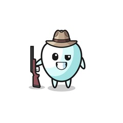 tooth hunter mascot holding a gun