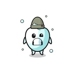 cute cartoon tooth with shivering expression