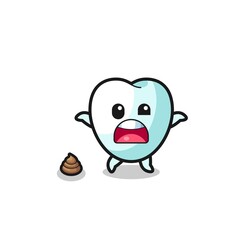 tooth earth surprised to meet poop