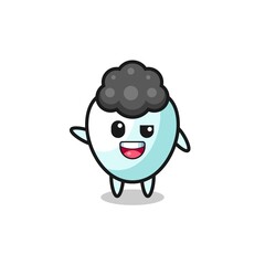 tooth character as the afro boy