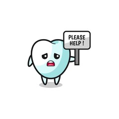 cute tooth hold the please help banner