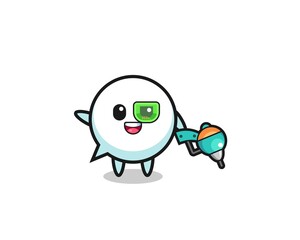 speech bubble cartoon as future warrior mascot