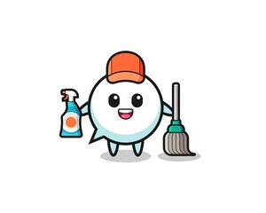 cute speech bubble character as cleaning services mascot