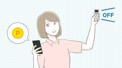 節電でポイント還元のイメージイラスト背景付き