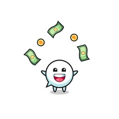 illustration of the speech bubble catching money falling from the sky