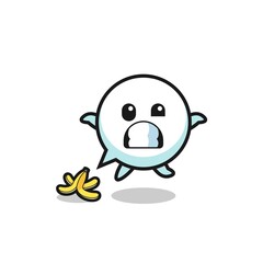 speech bubble cartoon is slip on a banana peel