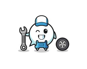 the speech bubble character as a mechanic mascot