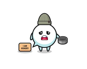 cute speech bubble beggar cartoon character