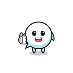 Obraz premium speech bubble mascot doing thumbs up gesture