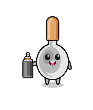 recommend clip art: the cute cooking spoon as a graffiti bomber