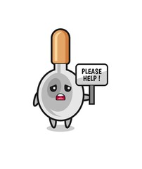 cute cooking spoon hold the please help banner