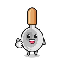 cooking spoon mascot doing thumbs up gesture