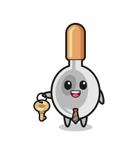 cute cooking spoon as a real estate agent mascot