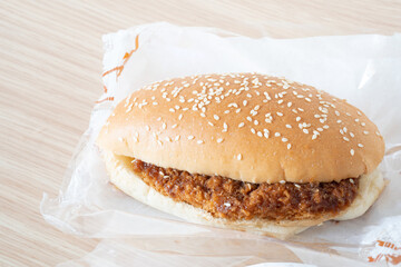 The hamburger I bought at the store
