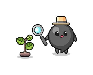 cute comma symbol herbalist researching a plants