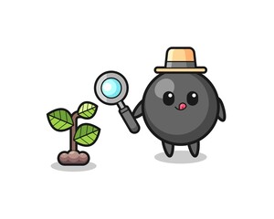 cute dot symbol herbalist researching a plants