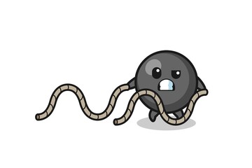 illustration of dot symbol doing battle rope workout