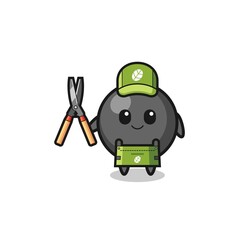 cute dot symbol as gardener mascot