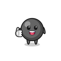 dot symbol mascot doing thumbs up gesture