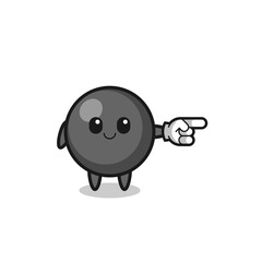 dot symbol mascot with pointing right gesture