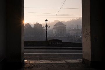 Beautiful light in the city of Turin, Italy